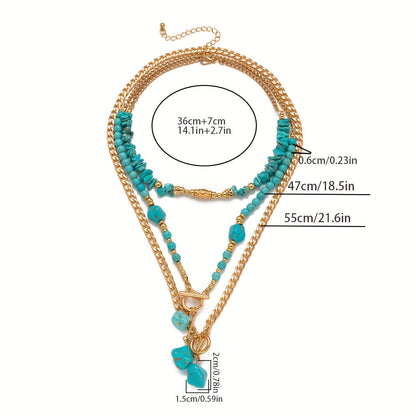Diagram of the three necklaces laid out with length and pendant size measurements marked beside them 5
