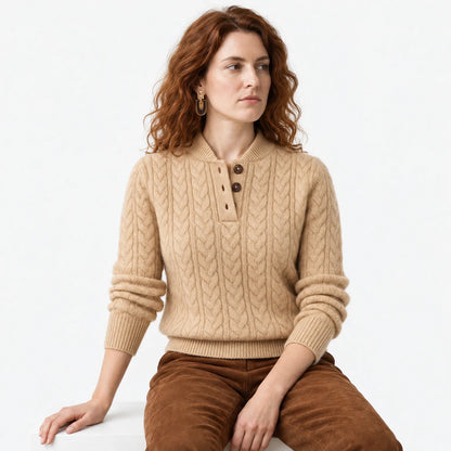 Arden Button-Up Cashmere Sweater