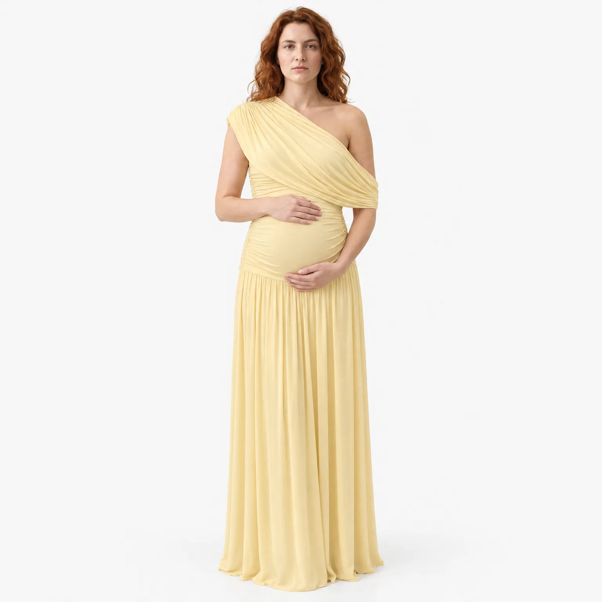 Asymmetrical Maternity Maxi Dress for Wedding Guest & Occasion Wear