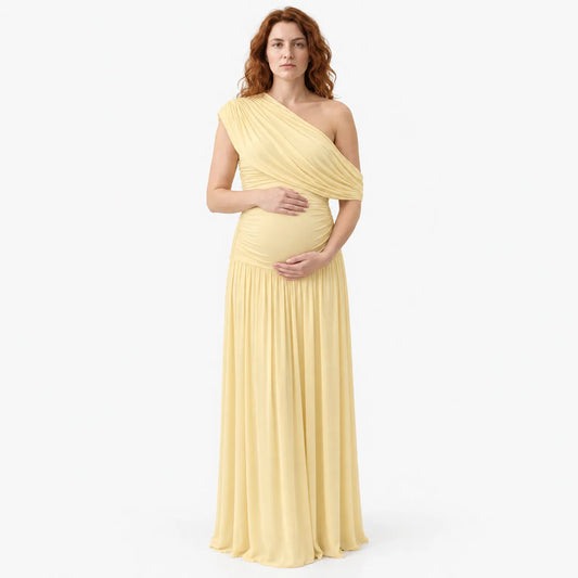 Asymmetrical Maternity Maxi Dress for Wedding Guest & Occasion Wear