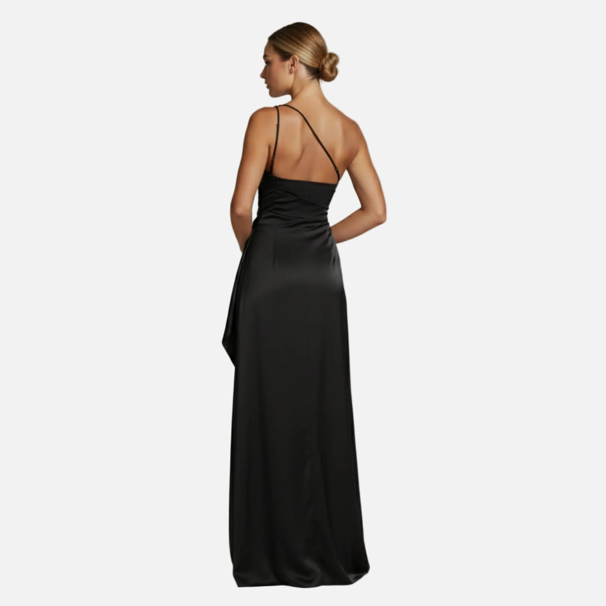 Maxi Dress Women's One Shoulder Satin Slit