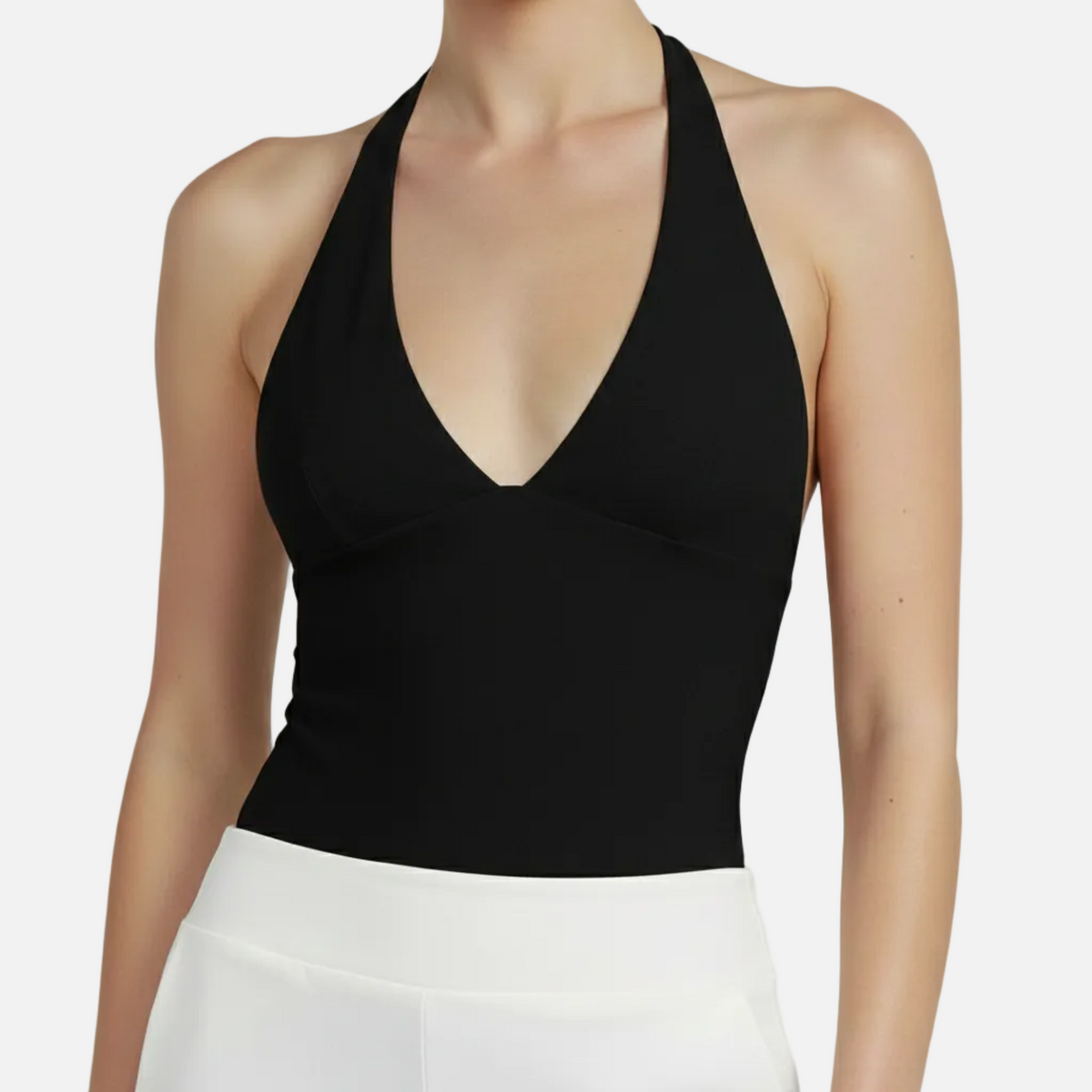 Halter Top Women's V-neck Fitted