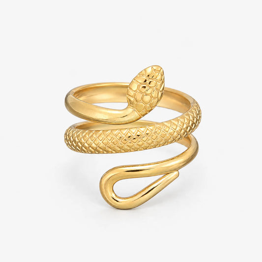 Detailed Snake Ring (Adjustable)