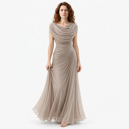 Draped Maxi Dress with Sleeveless Silhouette