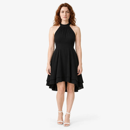 Elegant Women's Wedding Guest Dress - Flared Hem Formal Occasion Gown