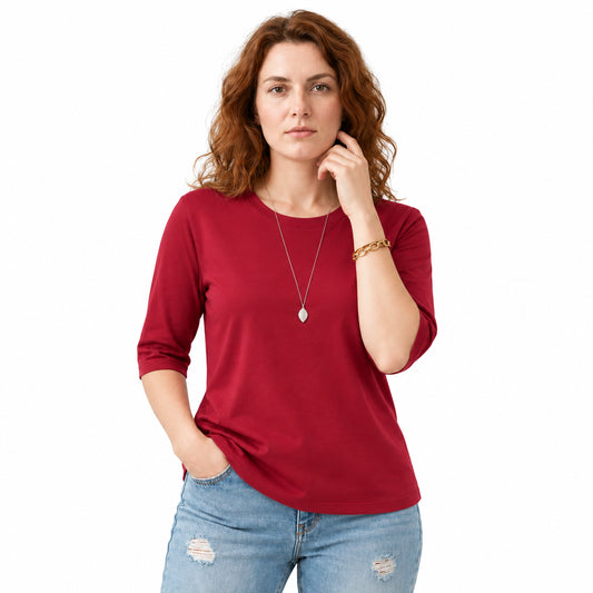 Essential Comfort Tee - Classic Round Neck Half Sleeve Top