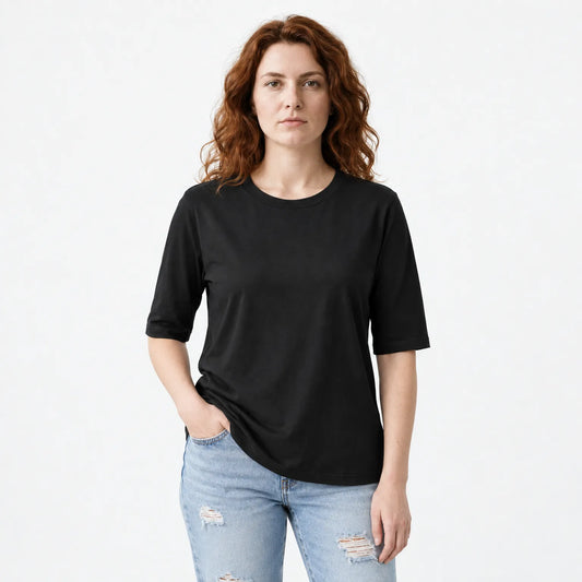 Essential Comfort Tee - Soft Round Neck Half Sleeve Basic