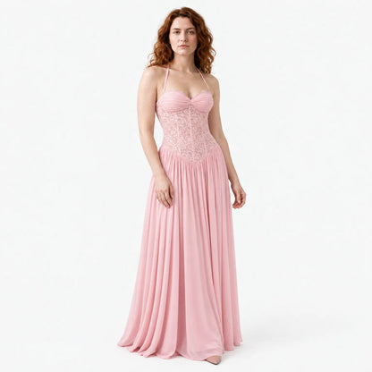Faye Maxi Dress with Lace Corset Bodice