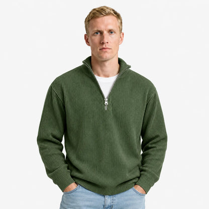 Half-Zip Jumper with Relaxed Fit and Durable Knit