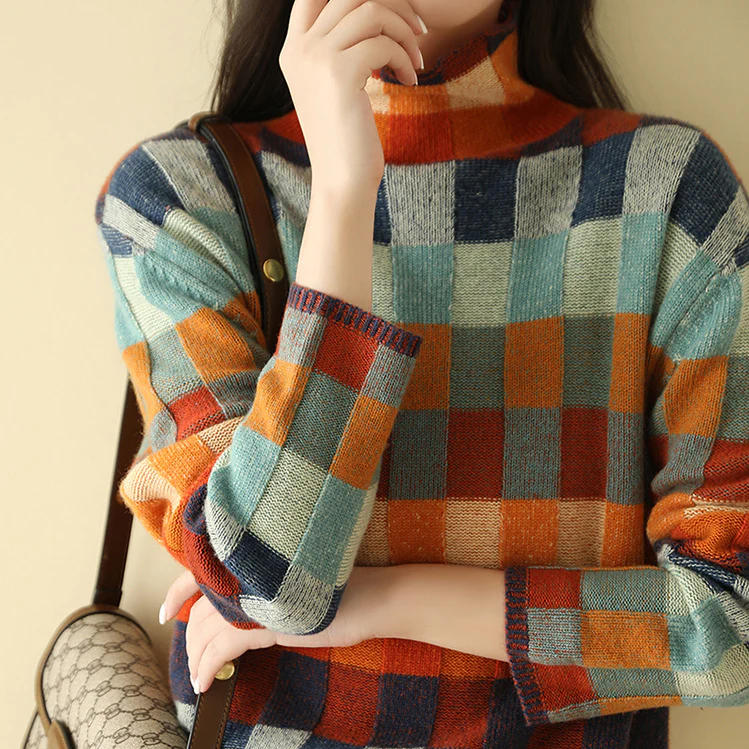 Luxury Cashmere Roll Neck Jumper - Aurora