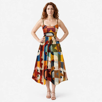 Modern Muse Geometric Print Midi Dress
