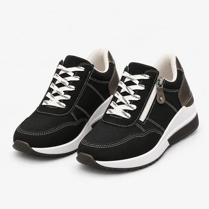 Orthopaedic Women's Trainers | Wedge Sole with Zipper & Lace-Up