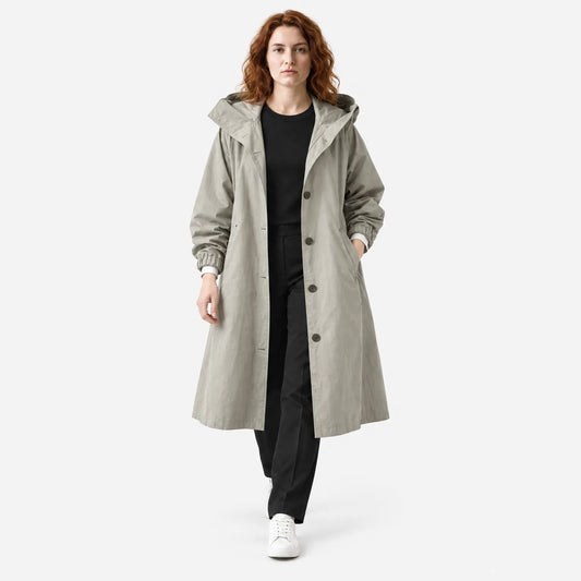 Oversized Waterproof Hooded Trench Coat