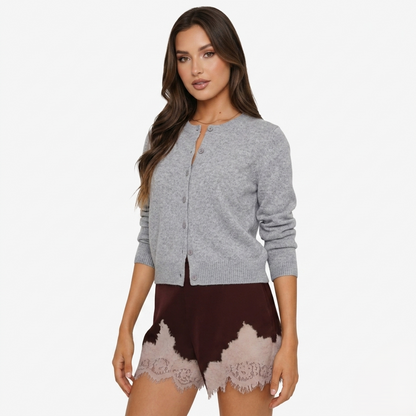 Shorts Women's Satin Lace Hem Elastic Waist