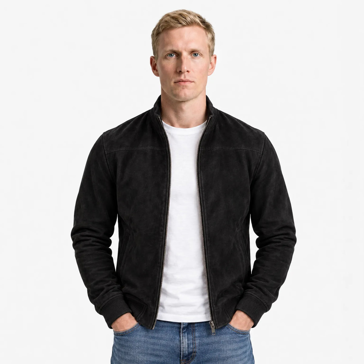 Suede Bomber Jacket for Men