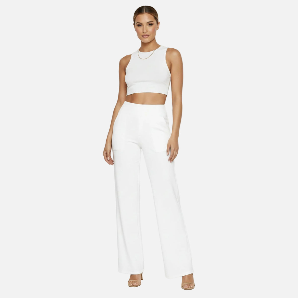 High Waisted Pants Women’s Pull-on Straight Leg