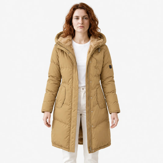 Women's Long Hooded Coat with Full Lining