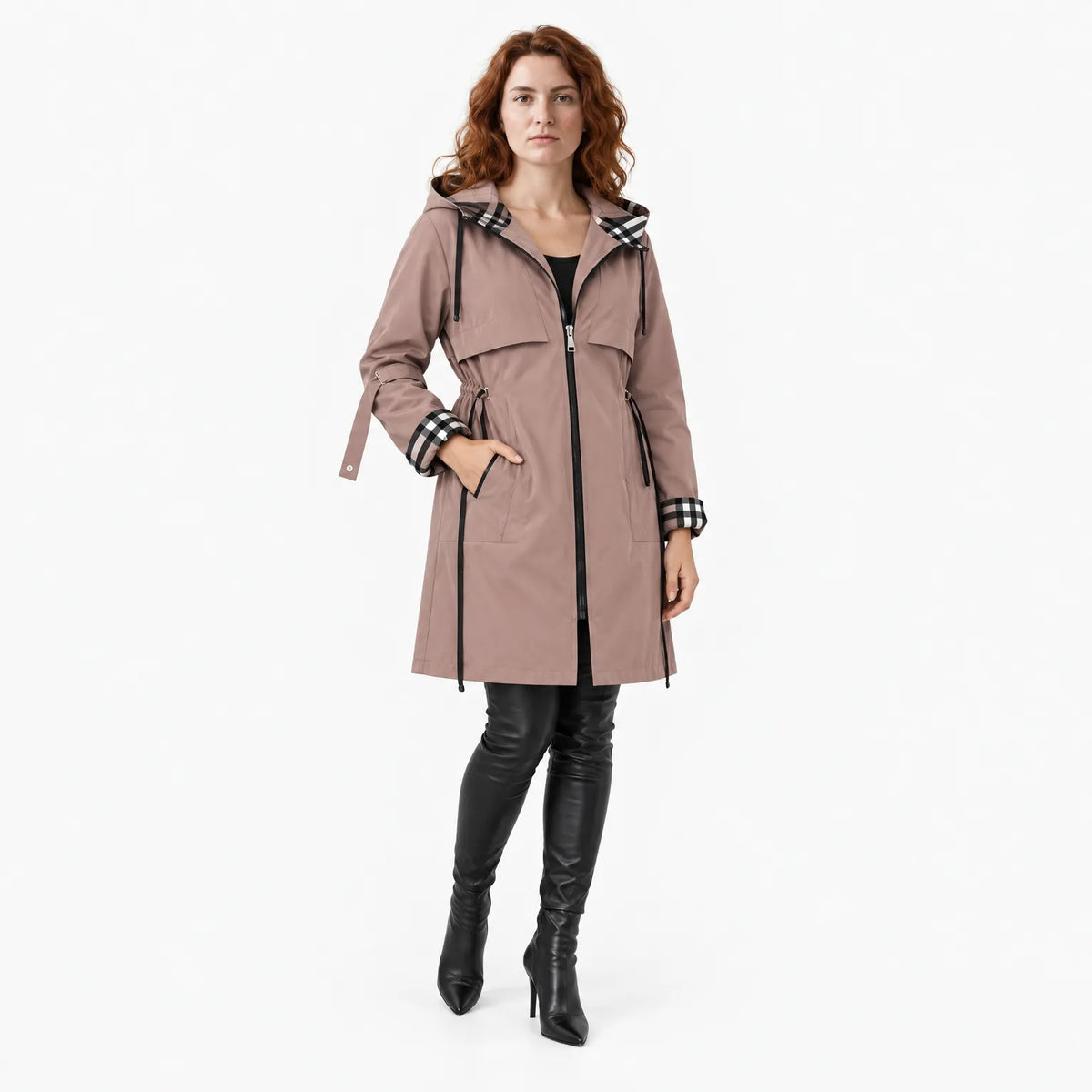 Women's Waterproof Rain Coat with Hood – Windproof Lightweight Jacket