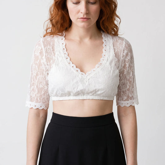 Women's White Oktoberfest Dirndl Blouse