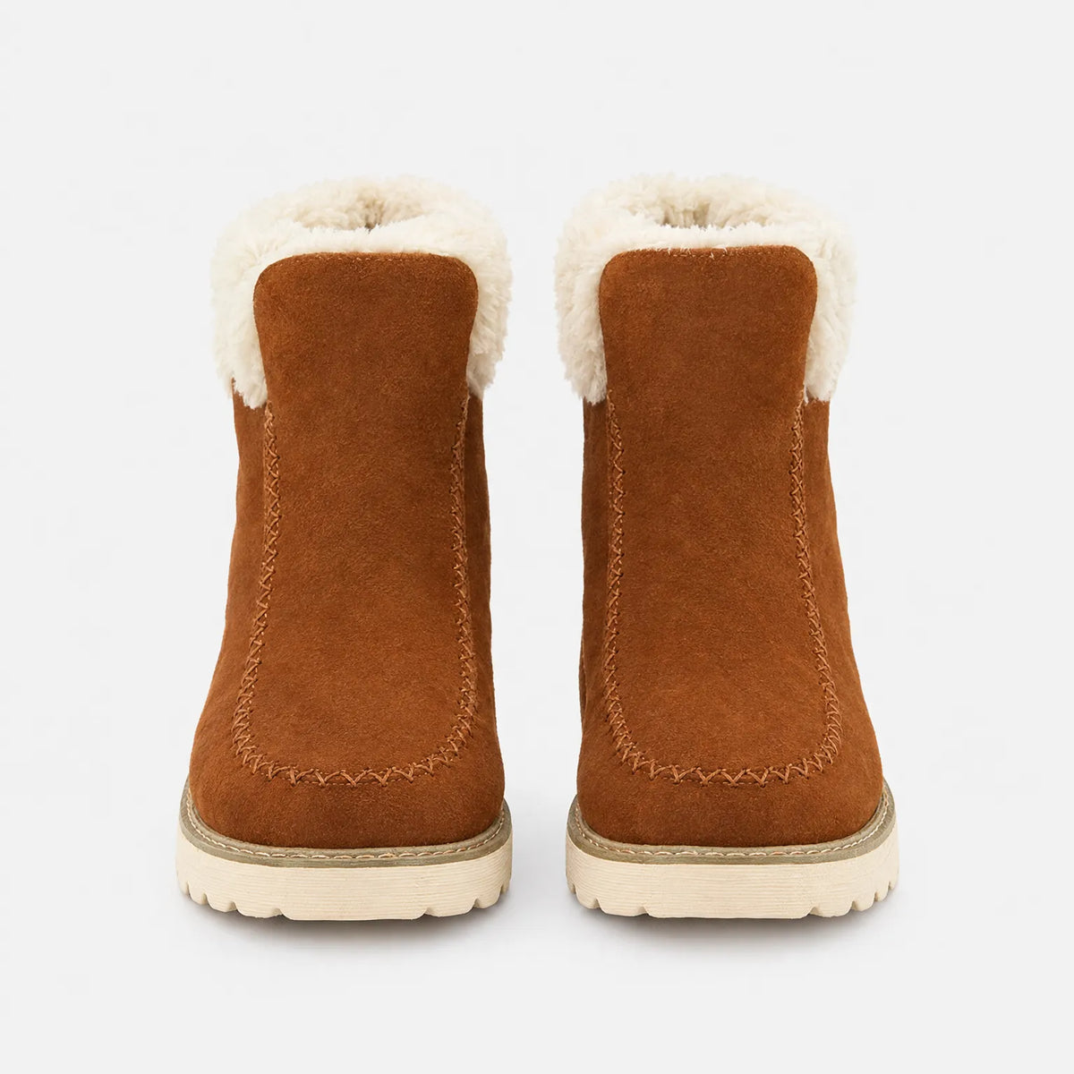 Women's Winter Slip-On Ankle Boots with Warm Lining, Non-Slip Sole
