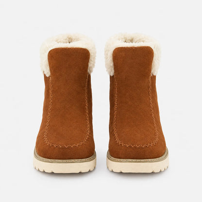 Women's Winter Slip-On Ankle Boots with Warm Lining, Non-Slip Sole