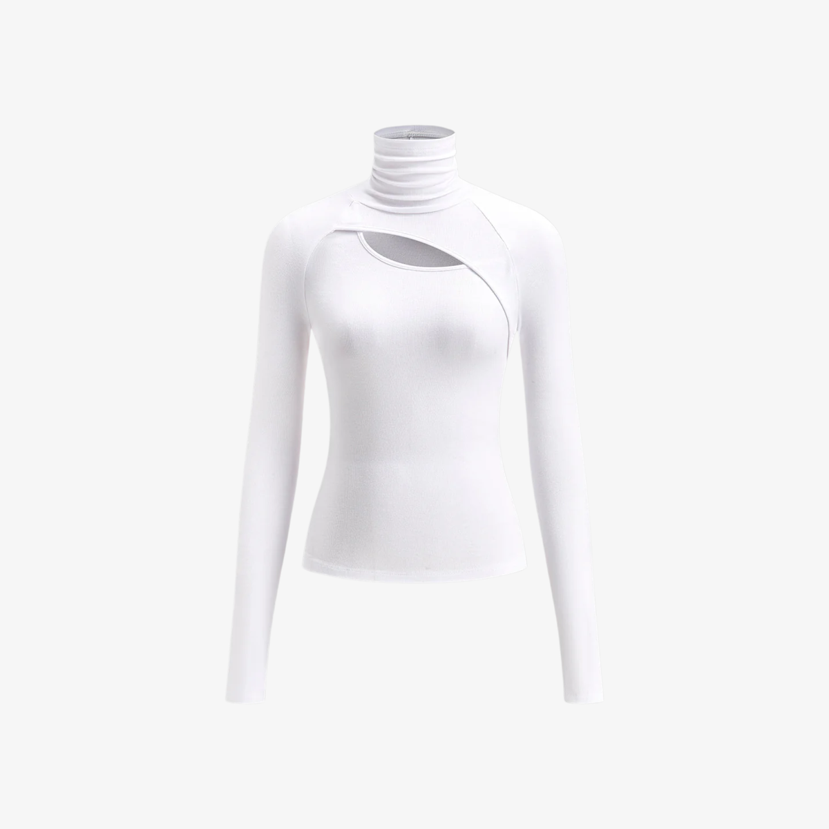 Long Sleeve Top Women’s High Neck Cut Out Detail