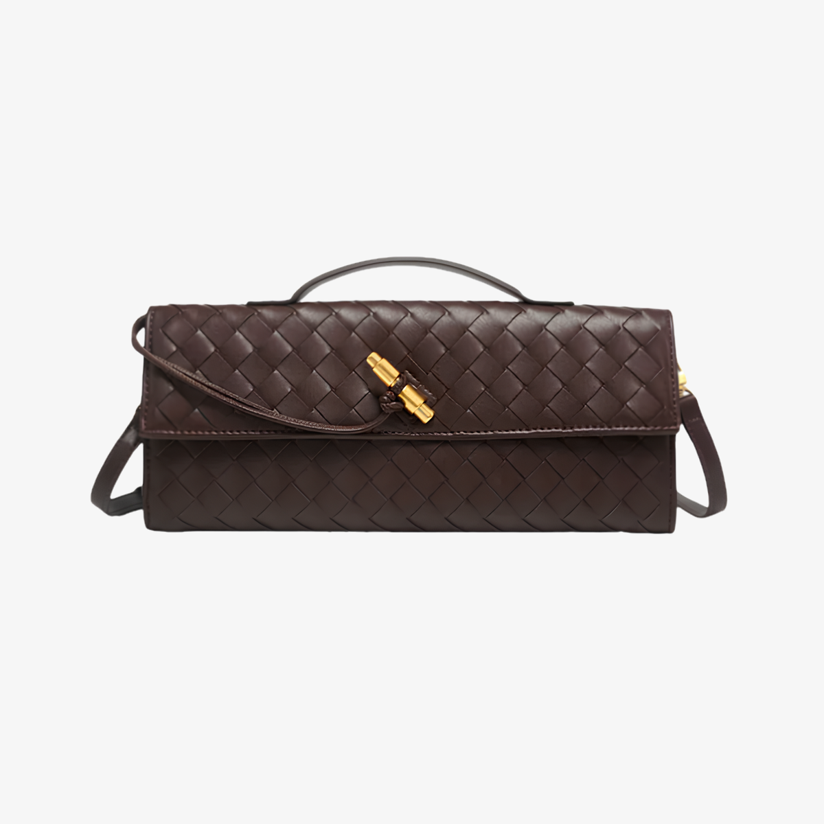 Handbag Women's Woven Leather Flap Closure