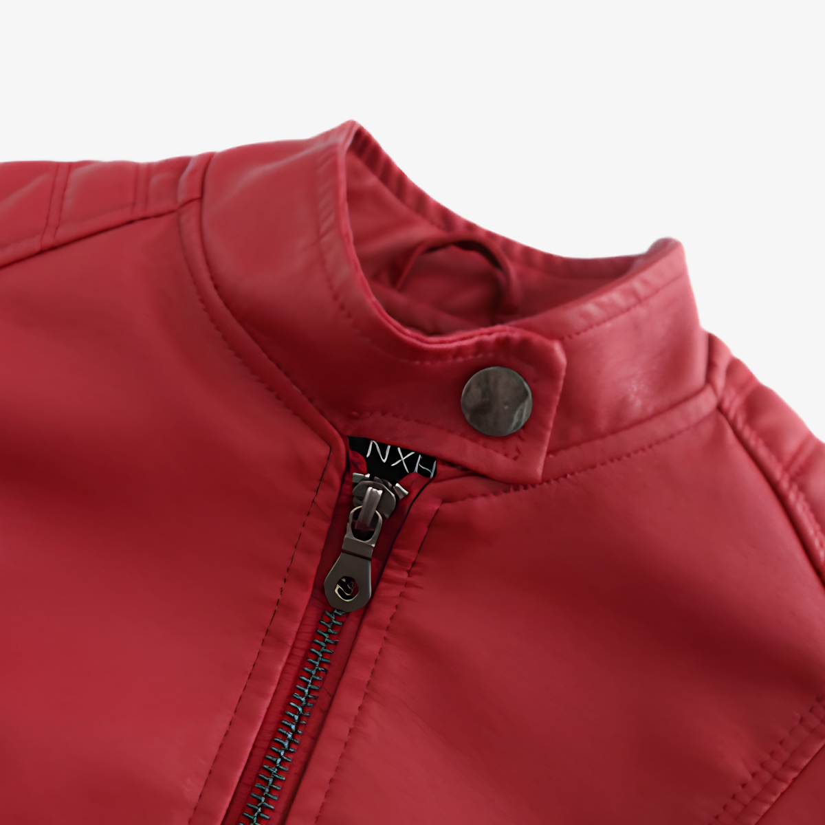 Jacket Women’s Faux Leather Zip Front Stand Collar