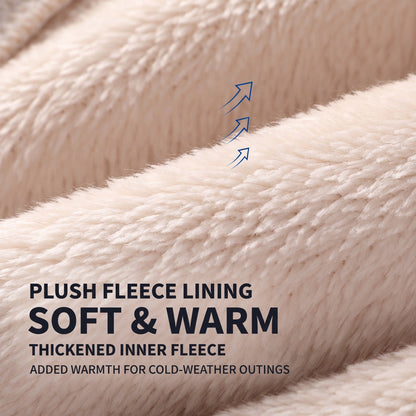 Close-up of thick, soft cream fleece lining, showing the plush pile texture 4